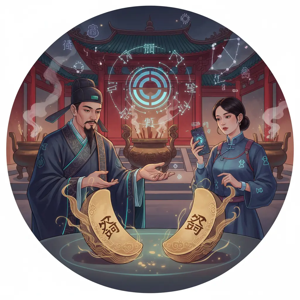 道教問神 - 笑筊